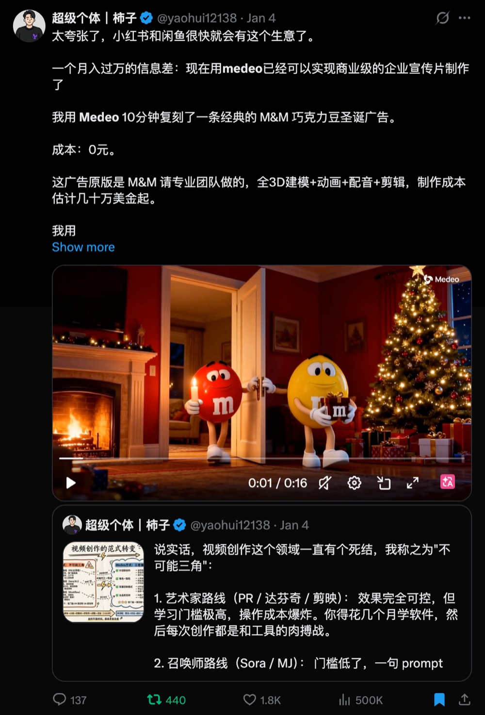Medeo 0 元复刻 M&M 圣诞广告